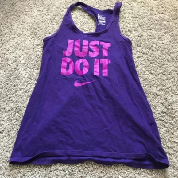 Nike Purple Just Do It Racerback Tank Top - Picture 1 of 5